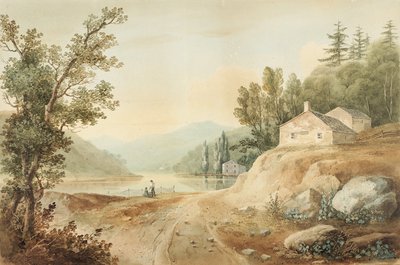 Ansicht in der Nähe von Fishkill, New York: Vorbereitende Studie für Platte 17 des Hudson River Portfolios, 1820 von William Guy Wall